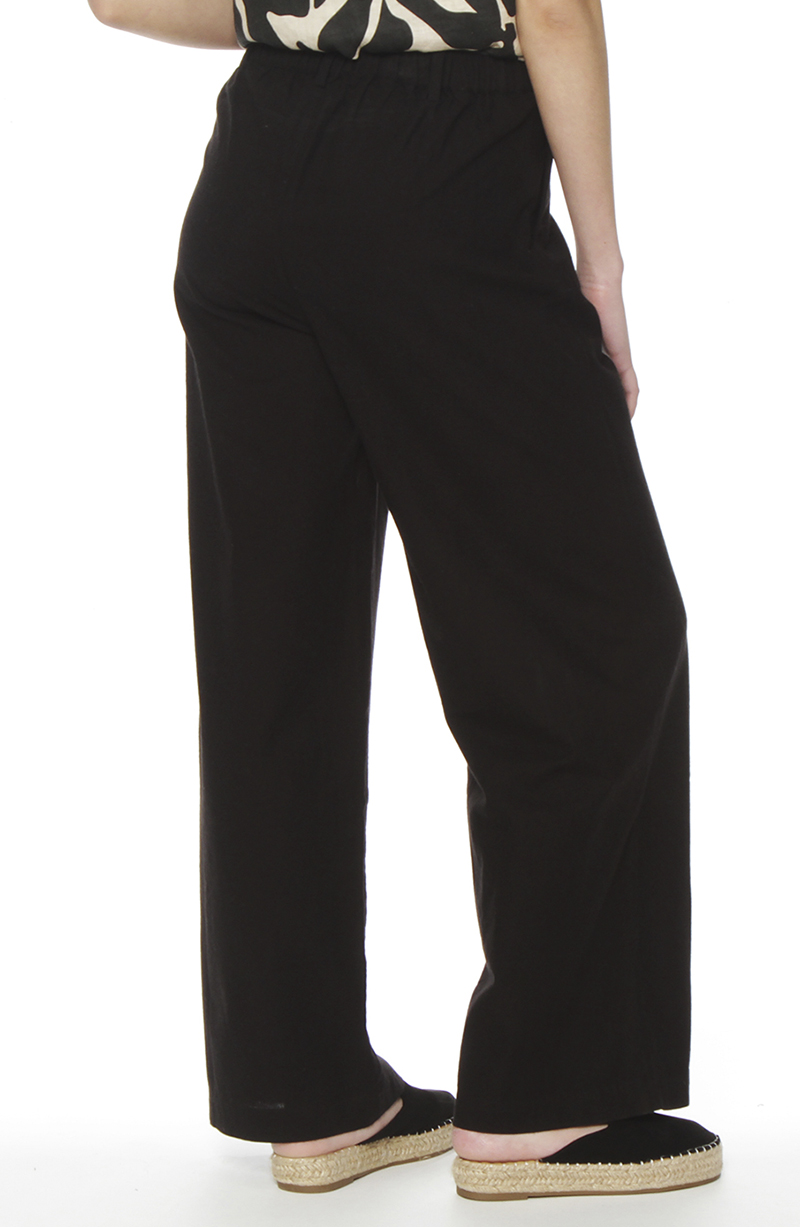 Pantalon Wide Leg Lino Tiro Alto Pretina Basica hover