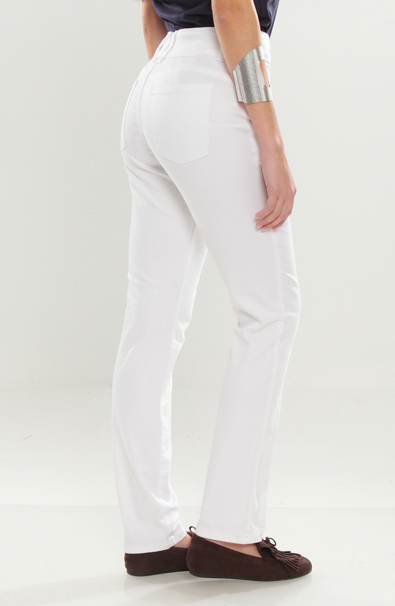 Pantalon Recto Tiro Alto Pretina 2 Botones Push Up hover