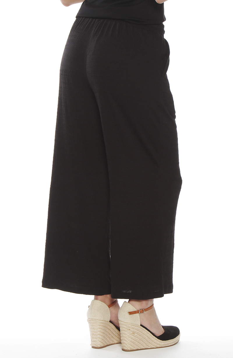 Pantalon Wide Leg Tiro Alto Pretina Basica Elasticada hover