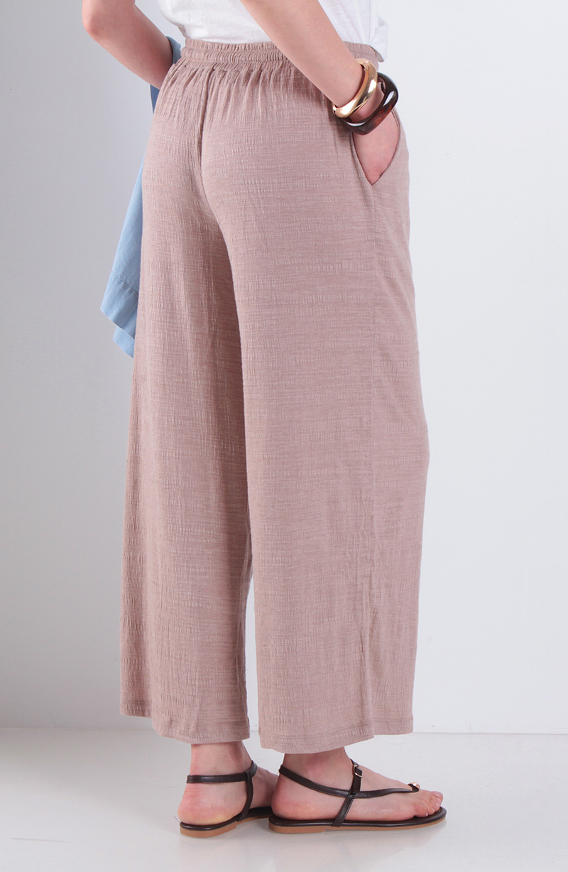 Pantalon Wide Leg Tiro Alto Pretina Basica Elasticada hover