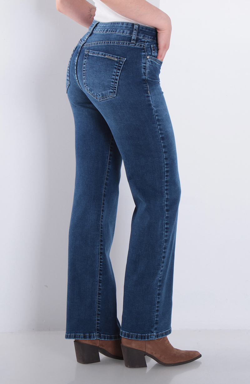 Jeans Recto Tiro Alto Basico Pretina Un Boton hover