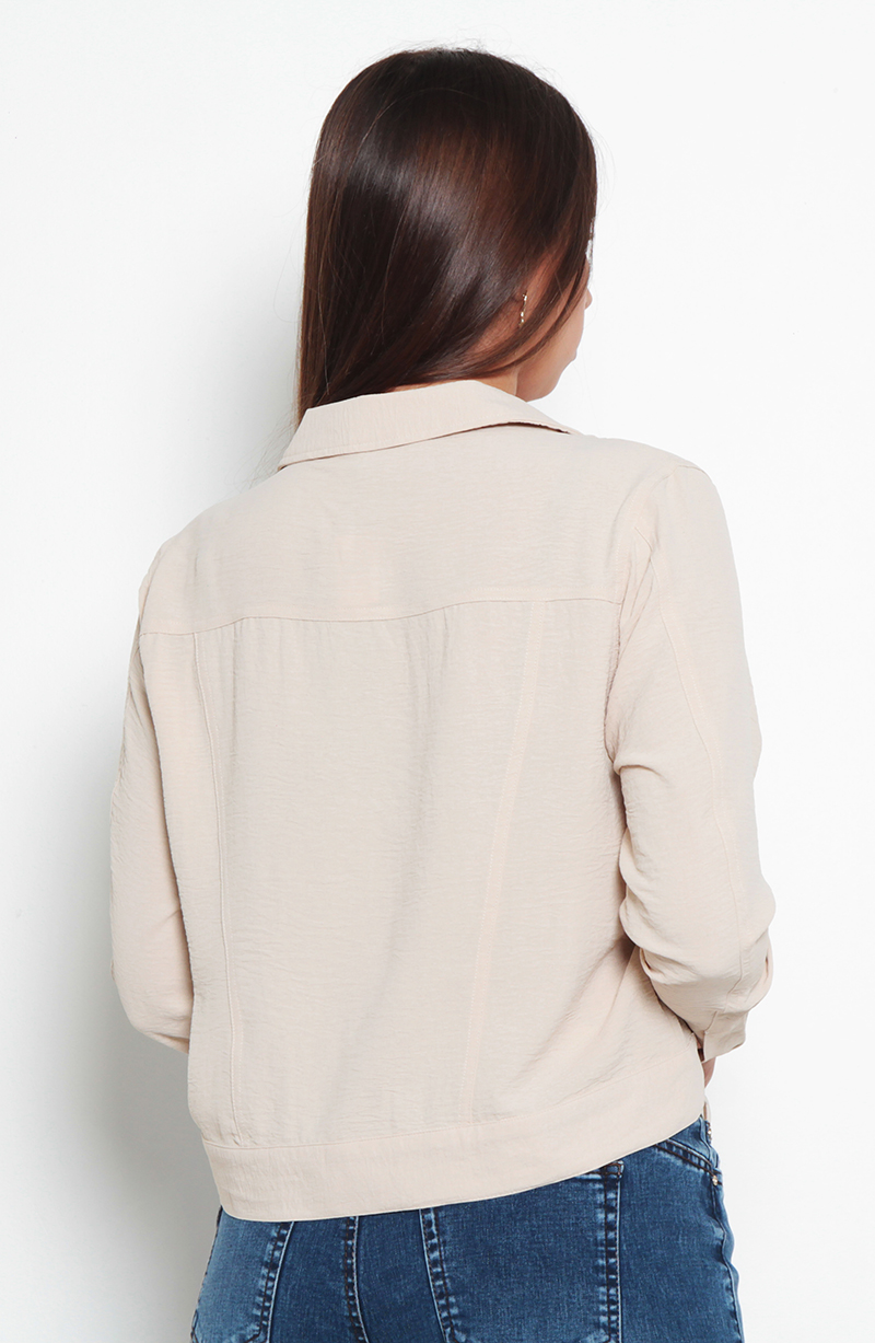 Chaqueta Manga Larga Abotonada En Delantero Con Bolsillos hover