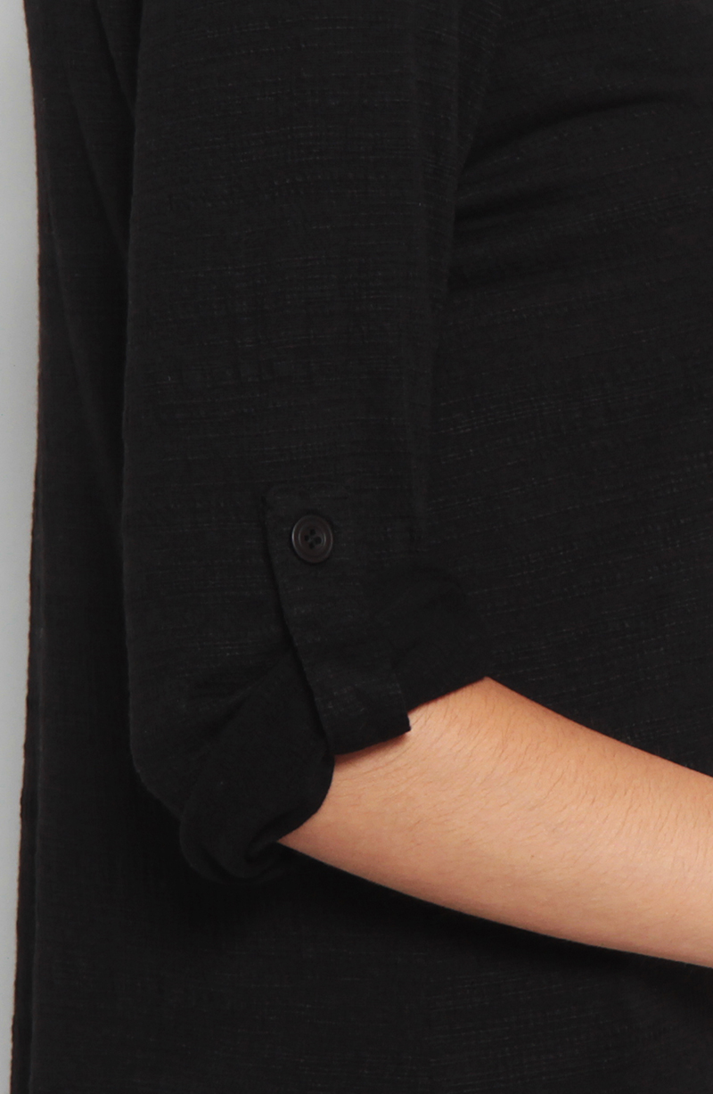 Blusa Manga 3/4 Abotonado En Delantero Con Bolsillo Escote V hover
