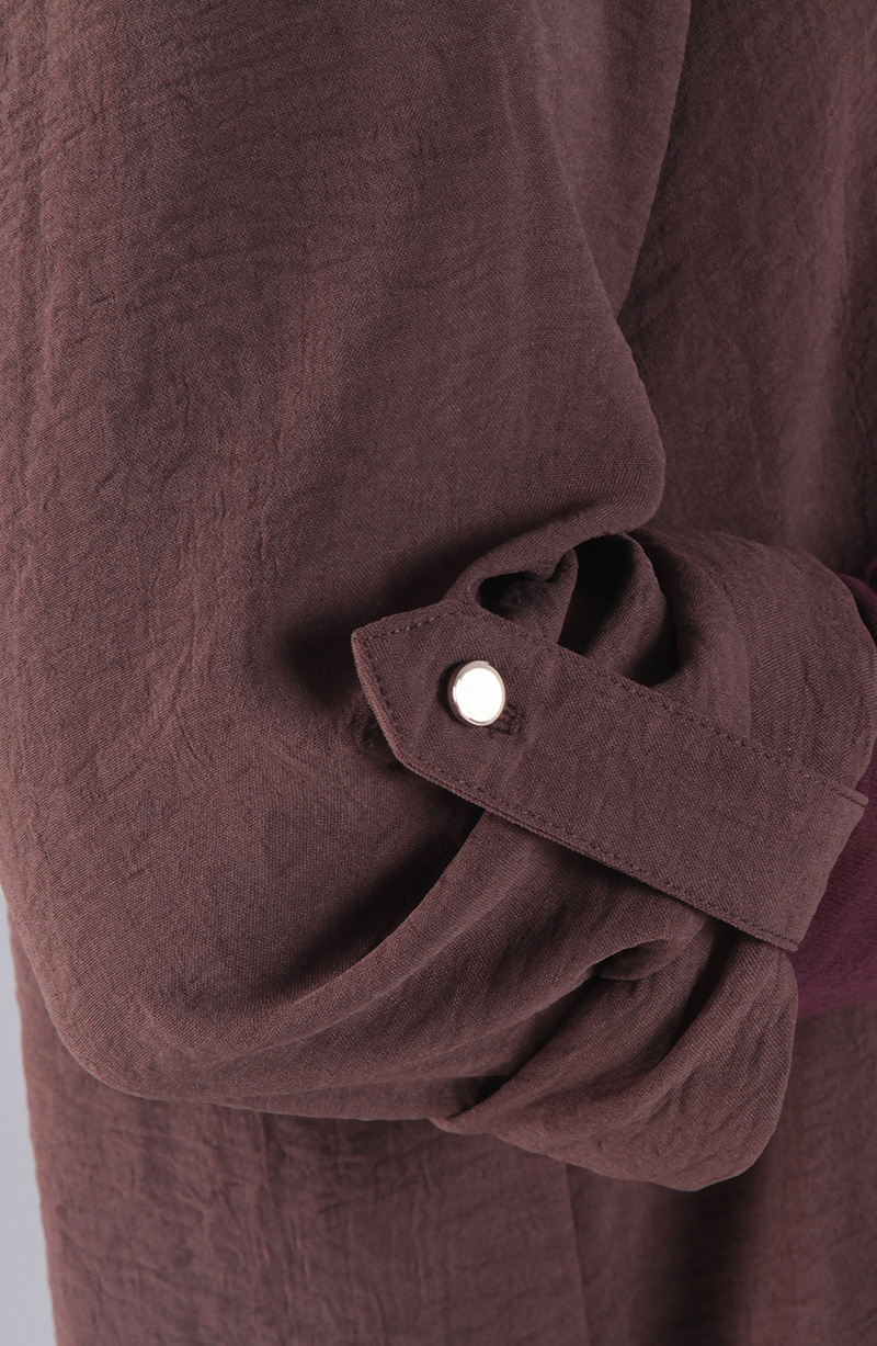Blusa Manga Larga Abotonada En Delantero Con Bolsillos Escote V hover