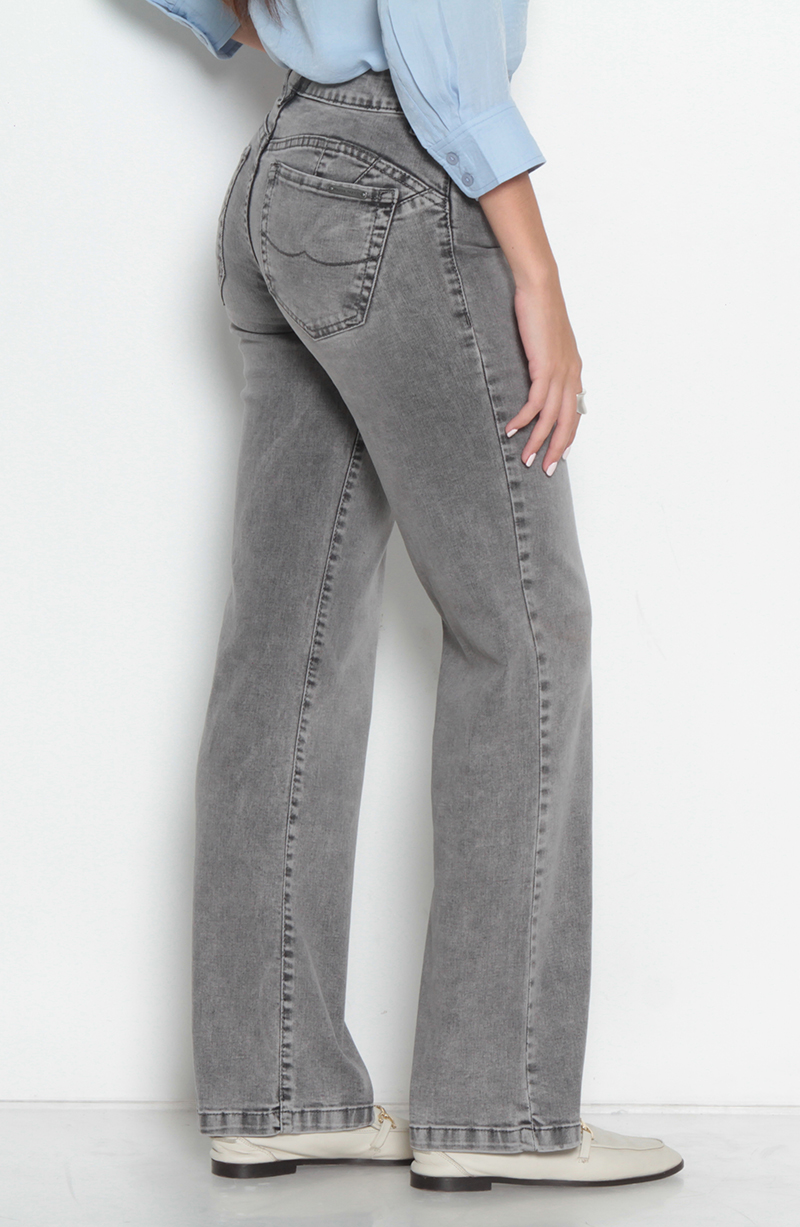 Jeans Recto Tiro Medio Pretina Basica 1 Boton hover