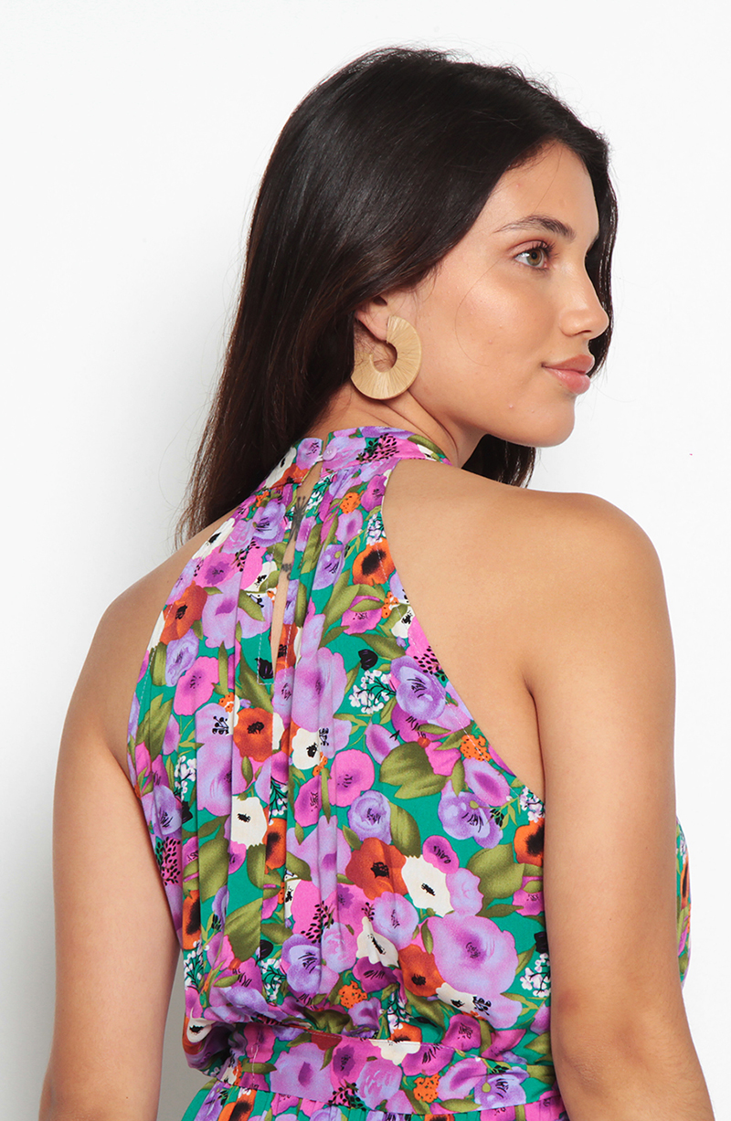 Vestido Sin Manga Estampado Escote Halter hover
