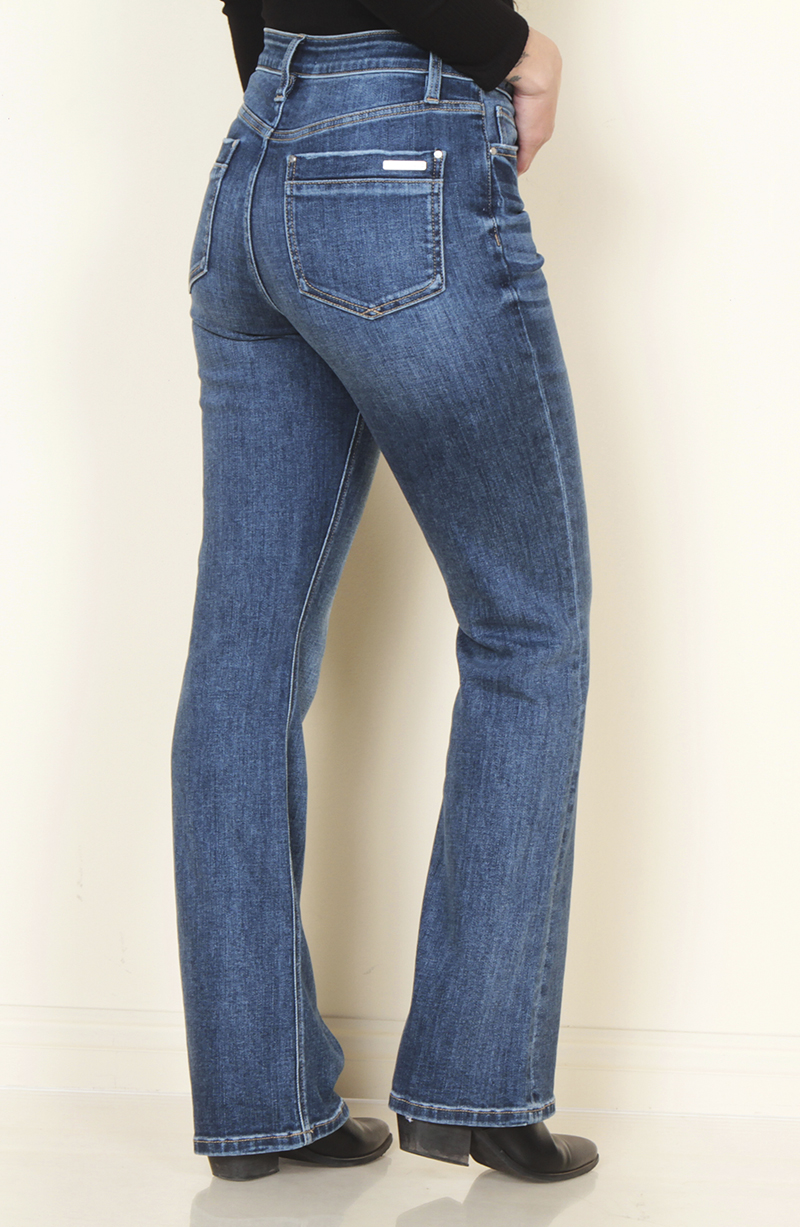 JEANS RECTO TIRO ALTO PRETINA BASICA 1 BOTON hover