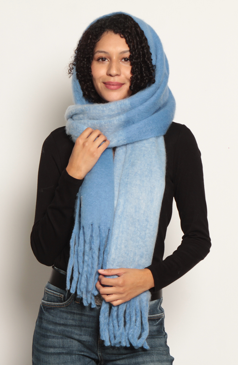 Bufanda Bicolor Con Flecos hover