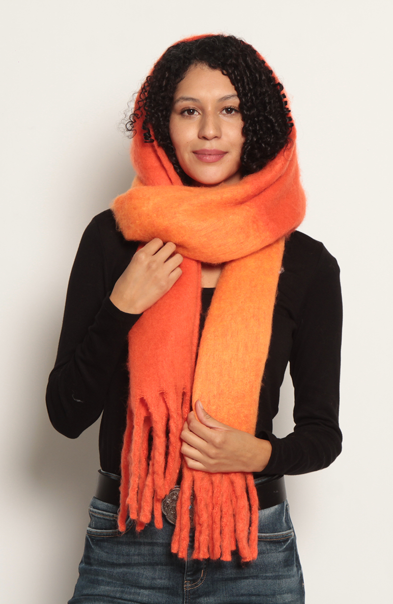 Bufanda Bicolor Con Flecos hover