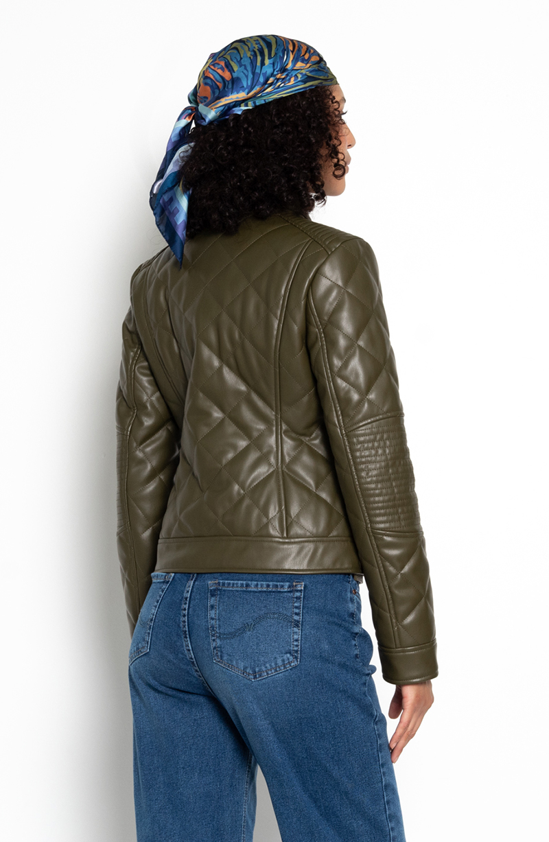 Chaqueta Manga Larga Ecocuero Diamond Con Bolsillos hover