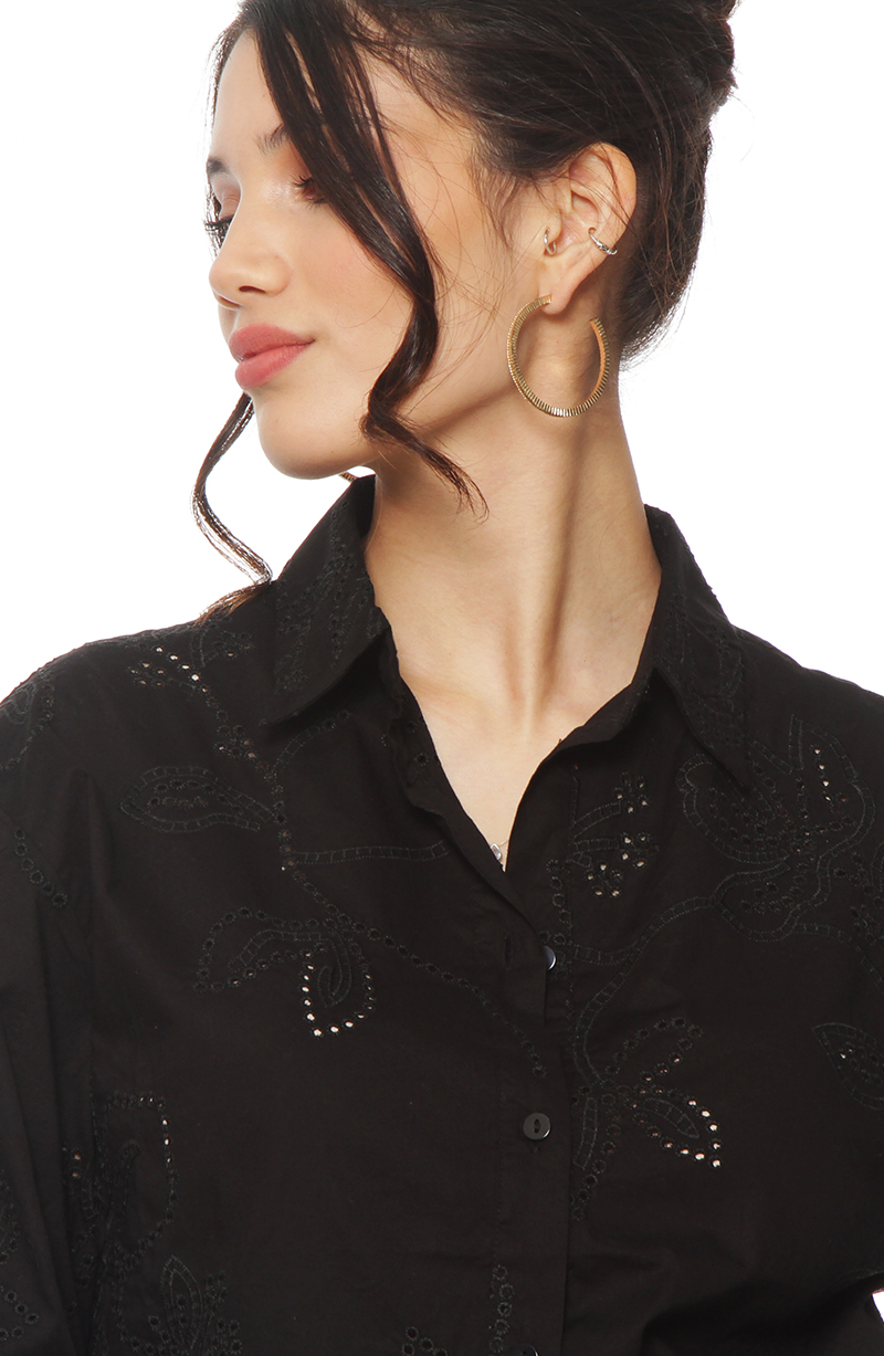 Blusa Manga Larga Embroidery Abotonada En Delantero hover